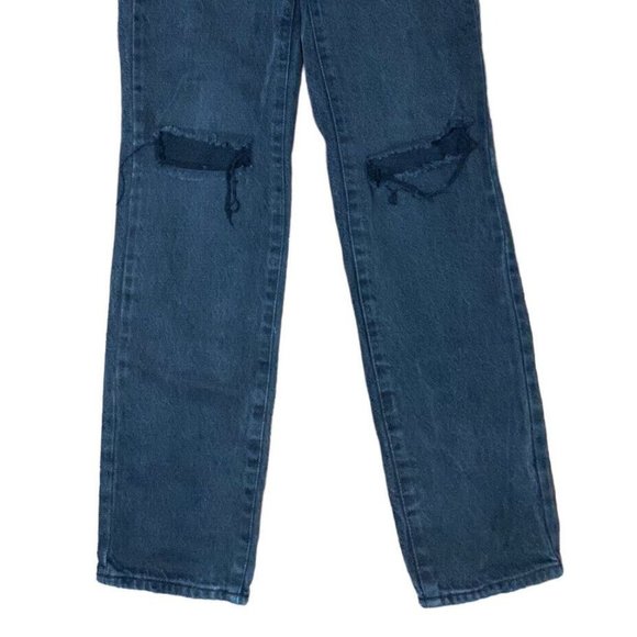 Pacsun Vintage Wash Denim Button Fly Dad Jeans | Black Fade Distressed | 23 - Picture 3 of 12